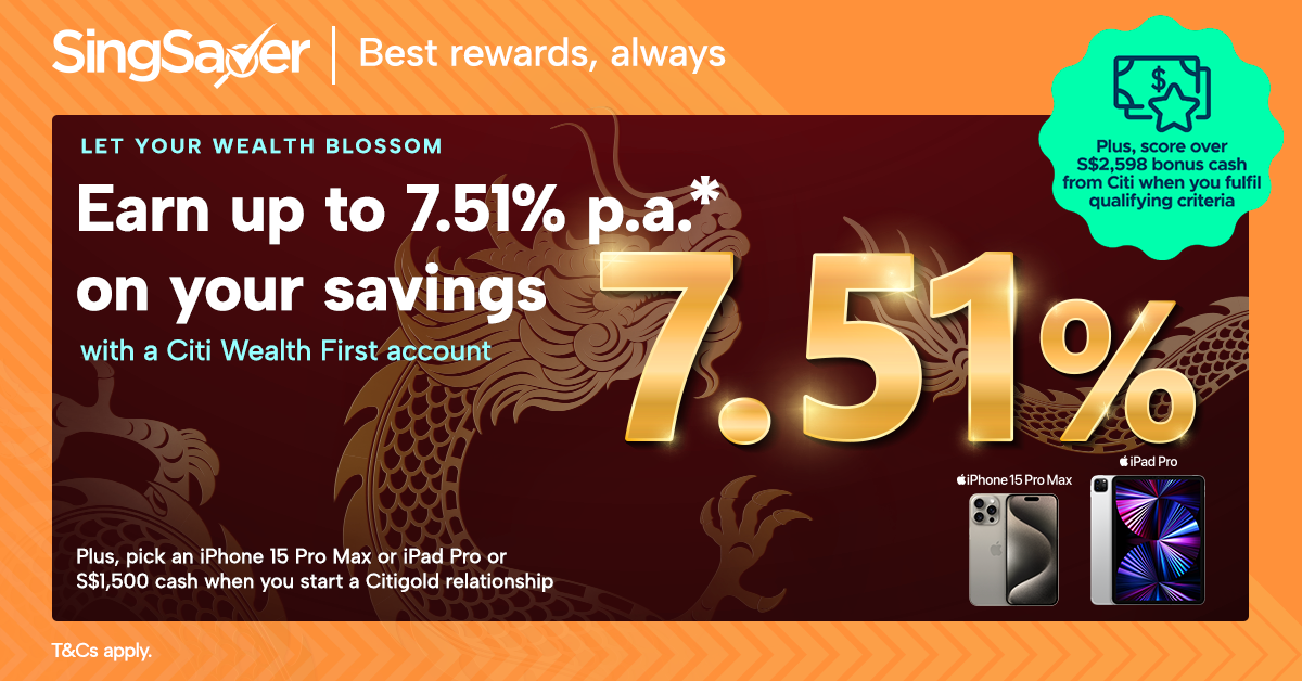 Citigold Promotion Get S1,500 Cash, An iPhone 15 Pro Max, or iPad Pro 11"